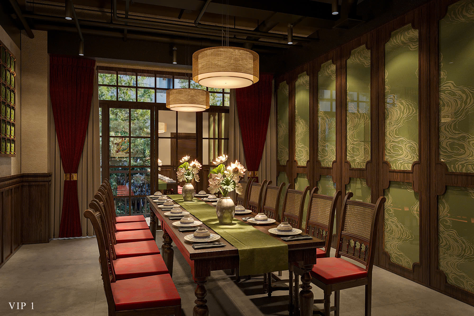 Phòng VIP với cửa sổ lớn